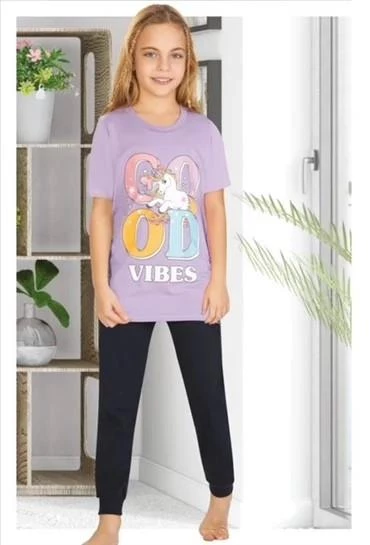 Unicorn Kısa Kollu Kız Çocuk Pijama Takım  ST07717 - 3