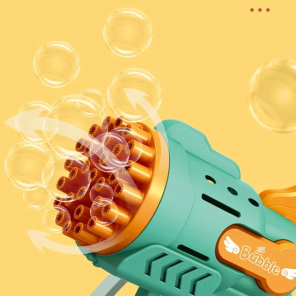 3 ADET MAVİ SARI PEMBE KÖPÜK TABANCASI 29 DELİKLİ ÇOKLU KÖPÜK ATAN TABANCA  6 SOLİSYONLU BUBBLES GUN - 7