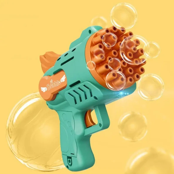 3 ADET MAVİ SARI PEMBE KÖPÜK TABANCASI 29 DELİKLİ ÇOKLU KÖPÜK ATAN TABANCA  6 SOLİSYONLU BUBBLES GUN - 8
