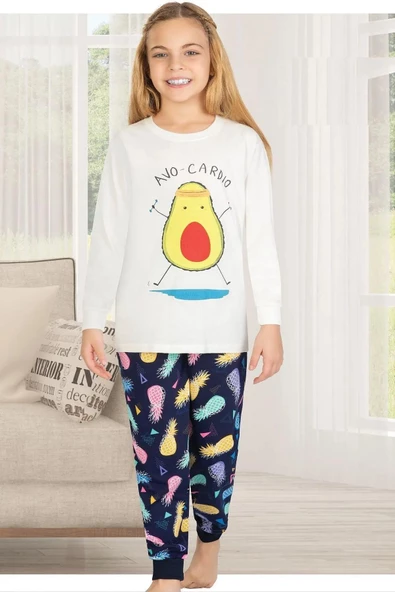 Avakado Uzun Kollu Kız Çocuk Pijama Takım - 2
