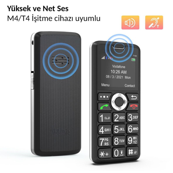 Welio WKey T100 Tuşlu Kamerasız Asker/Yaşlı Cep Telefonu - 3