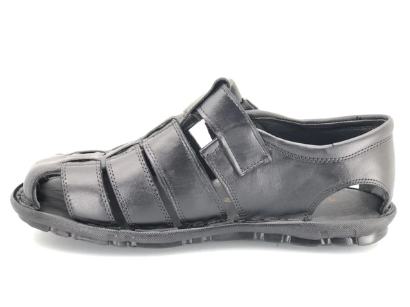 Kocamanlar %100 Hakiki Deri Tam Ortapedik Erkek Sandalet - 8