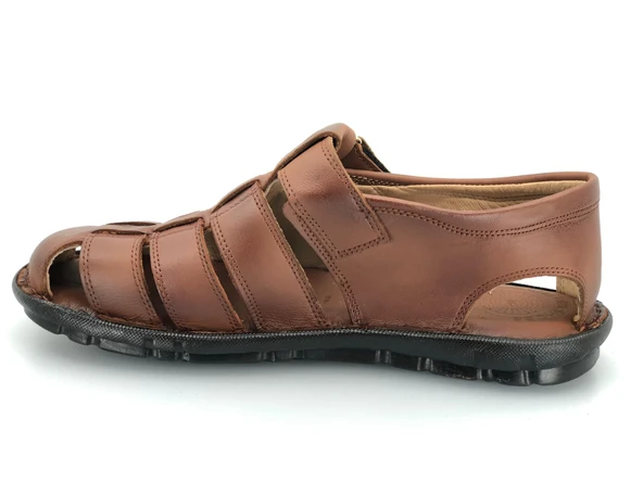 Kocamanlar %100 Hakiki Deri Tam Ortapedik Erkek Sandalet - 5