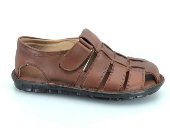 Kocamanlar %100 Hakiki Deri Tam Ortapedik Erkek Sandalet - 4