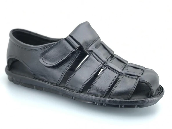 Kocamanlar %100 Hakiki Deri Tam Ortapedik Erkek Sandalet - 6