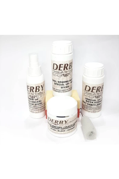 DERBY Deri Döşeme Boyası 5 li Set (Telli Sünger+Siyah sünger) - 2