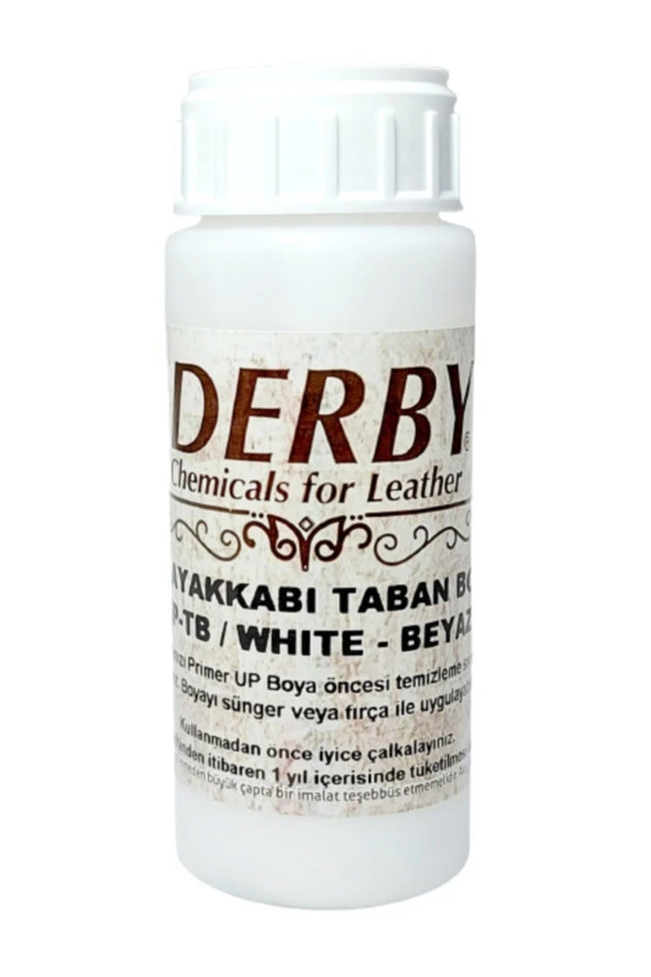 DERBY Beyaz Spor Ayakkabı Taban Boyası - 100gr + Telli Sünger