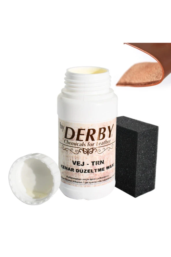Derby Vejetal TRN Deri Kenarı Düzeltme Vaksı 100 ml + Siyah Sünger