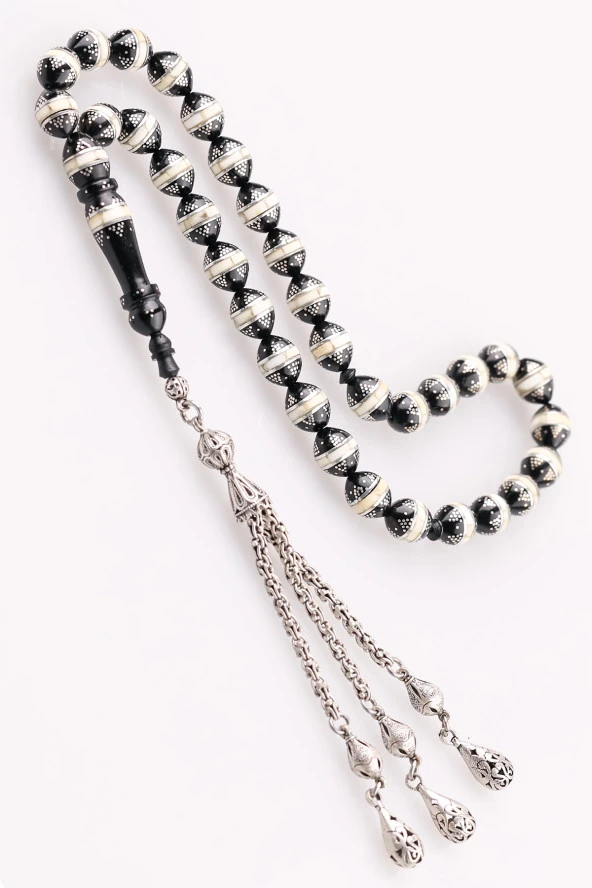 925 Ayar Gümüş Püsküllü Kuka Tesbih ürün görseli 1