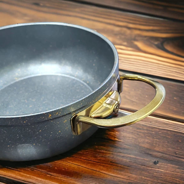 Evita Bio Granit Gold Kulplu Derin Tencere Gri 20 cm - 2