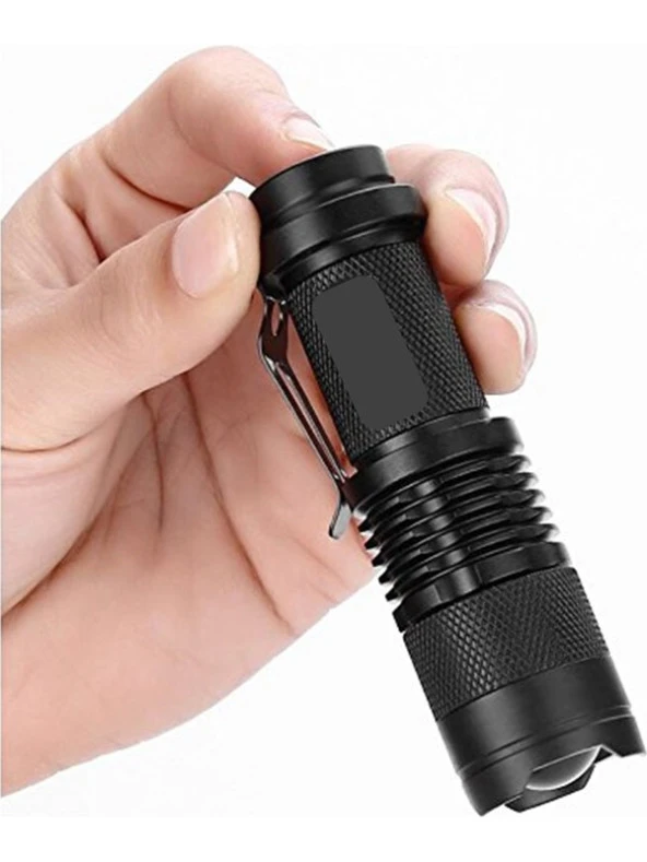 Su Geçirmez Ultra Güçlü Şarjlı El Feneri 2300 Lumens Q5 + Şarjlı Pil Hediyeli - 4