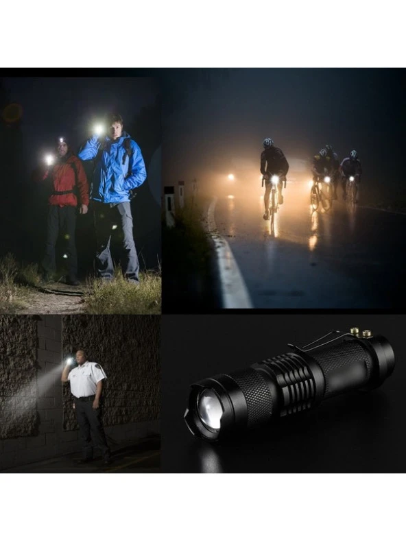 Su Geçirmez Ultra Güçlü Şarjlı El Feneri 2300 Lumens Q5 + Şarjlı Pil Hediyeli - 5