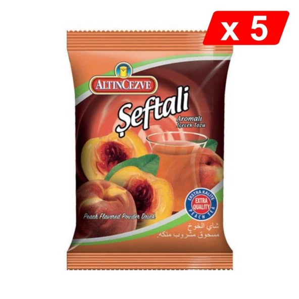 Altıncezve Şeftali Aromalı İçecek Tozu 250 Gr - 5Lİ PAKET