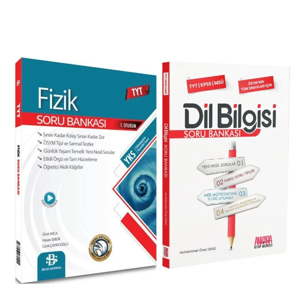 Bilgi Sarmal TYT Fizik ve AKM Dil Bilgisi Soru Bankası Seti 2 Kitap