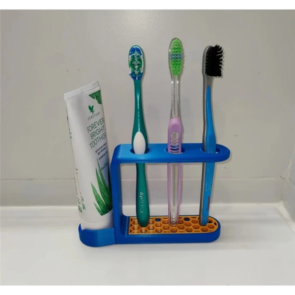 Diş Fırçalık ve Macunluk Mavi - 3