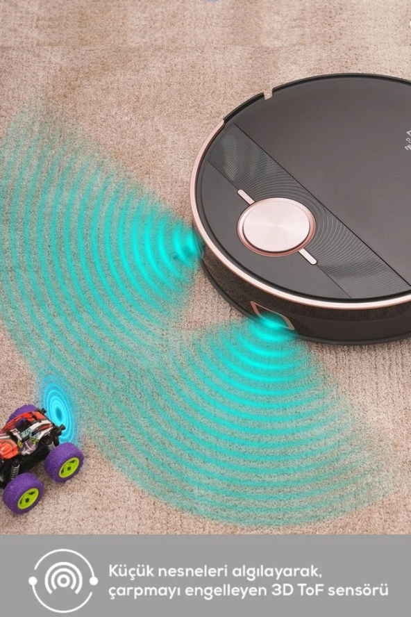 Vantuz Off-road Premium 3in1 Otomatik Toz Hazneli Konuşan Robot Süpürge - 5
