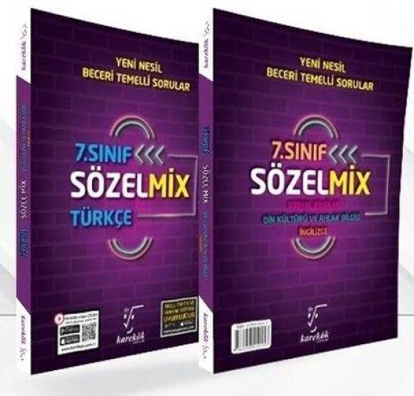 7. Sınıf Sözelmix Türkçe Din Kültürü ve Ahlak Bilgisi İngilizce Soru Bankası Karekök Yayınları