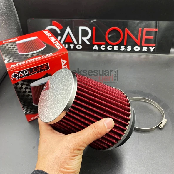 Spor Açık Hava Filtresi Krom Başlı Kırmızı Renk - Süper Ses Yüksek Performans BR4686101 - 3
