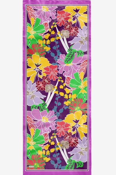 Afvente Çiçek Desen Pembe Soft Pamuk Şal - Resim 4