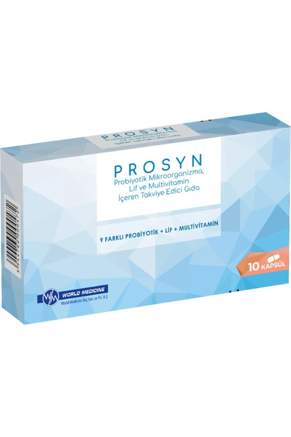 Prosyn Probiyotik, Prebiyotik ve Multivitamin İçeren Takviye Edici Gıda 10 Kapsül