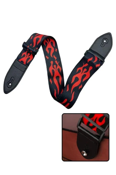 Midex SR-11RD Gitar Omuz Askısı Siyah-Kırmızı Renk Desenli Uzunluk 90-143 cm ürün görseli 1