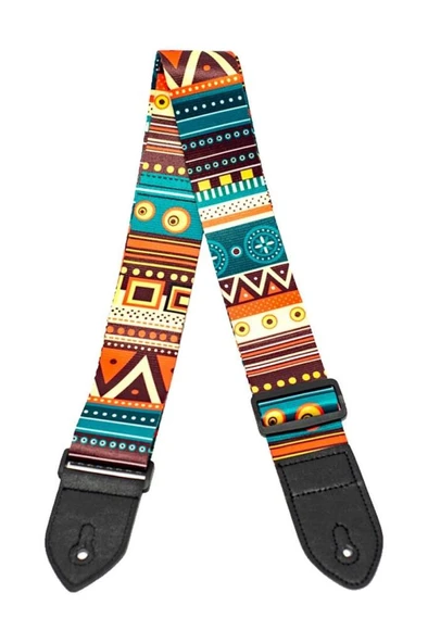 Midex SR-11GRN Gitar Omuz Askısı Çok Renkli Desenli Uzunluk 90-143 cm - Resim 2