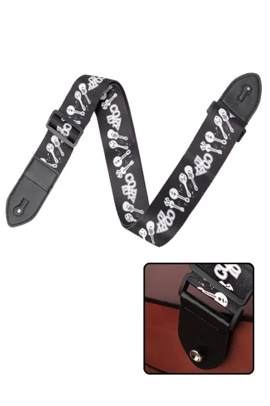 Midex SR-11GT Gitar Omuz Askısı Siyah Renk Desenli Uzunluk 90-143 cm ürün görseli 1