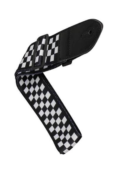 Midex SR-11WB Gitar Omuz Askısı Siyah-Beyaz Renk Kare Desenli Uzunluk 90-143 cm - Resim 3