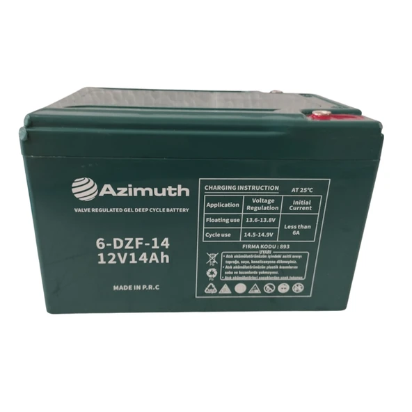 Azimuth 12V 14 Ah Elektirkli Bisiklet Jel Akü