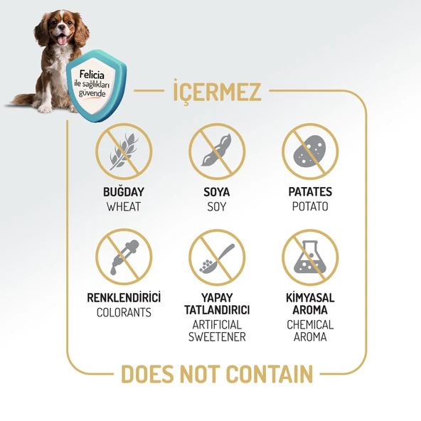 Felicia 6 Kg (2x3 Kg) Kolajenli Kuzulu Az Tahıllı Small/Mini Yetişkin Köpek Maması HypoAllergenic Köpek Maması - 7