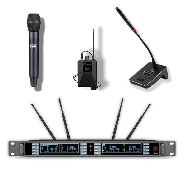 Camimarket C-444 4 Kanal UHF Mikrofon Alıcısı ve 3 Mikrofonlu Set