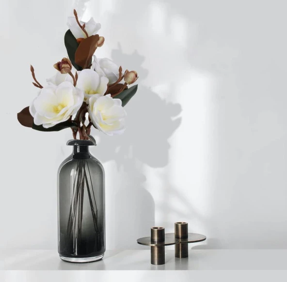 Nettenevime Yapay Çiçek Lüx Manolya Gerçek Islak Dokulu Magnolia Gelin Çiçeği 48cm BEYAZ - 6