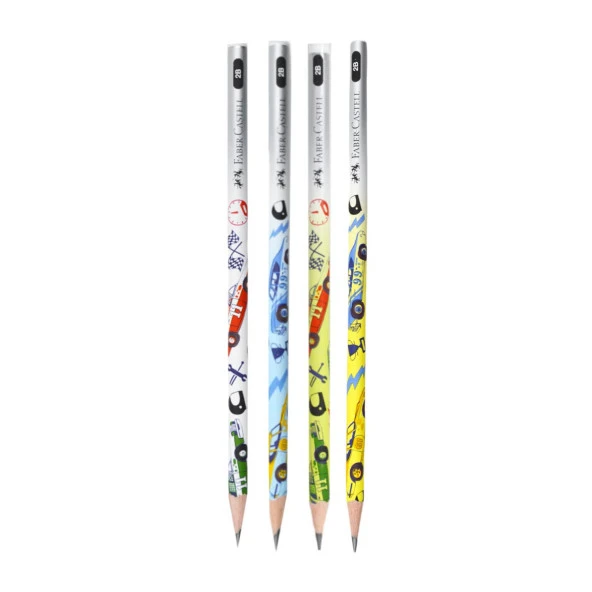 Faber-Castell Araba Desenli Kurşun Kalem 2B 4 Adet 16879