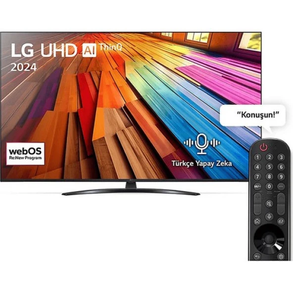 LG 43UT81006LA 43 Inç 110 Ekran 4K Smart Aı Sihirli Kumanda HDR10 WEBOS24 UHD Tv