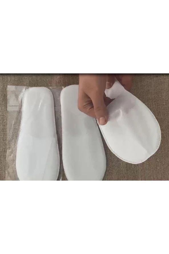 1200 Çift Tela Astarlı Ultrasonik Dikişli Ekonomik Otel Terliği Tek Kullanımlık Kullan At - Resim 3