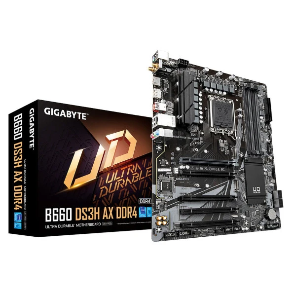 GIGABYTE B660 DS3H AX WIFI-6E DDR4 M2 PCIe NVME HDMI DP PCIe 16X v4.0 1700p ATX