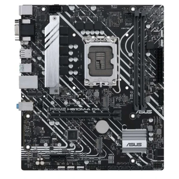 ASUS PRIME H610M-A D4-CSM HDMI-DP M2 NVME PCIE 16X v4.0 1700p mATX KURUMSAL ANAKART