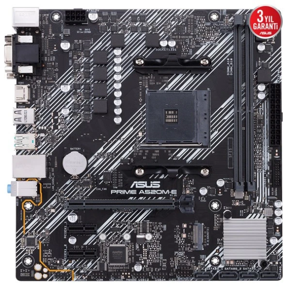 ASUS PRIME A520M-E CSM DDR4 HDMI-DP PCIE 4.0 AM4 mATX KURUMSAL ANAKART - 2