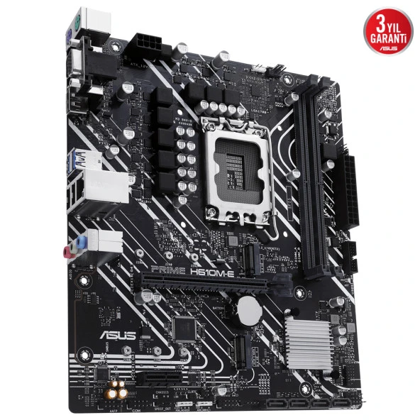 ASUS PRIME H610M-E-CSM INTEL H610 LGA1700 DDR5 5600 DP HDMI VGA ÇİFT M2 USB3.2 MATX ÜCRETSİZ UZAKTAN YÖNETİM YAZILIMI ASUS 5X PROTECTION III - 3