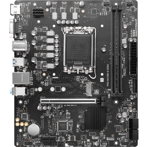 MSI PRO H610M-E DDR4 HDMI PCIE 4.0 1700p mATX