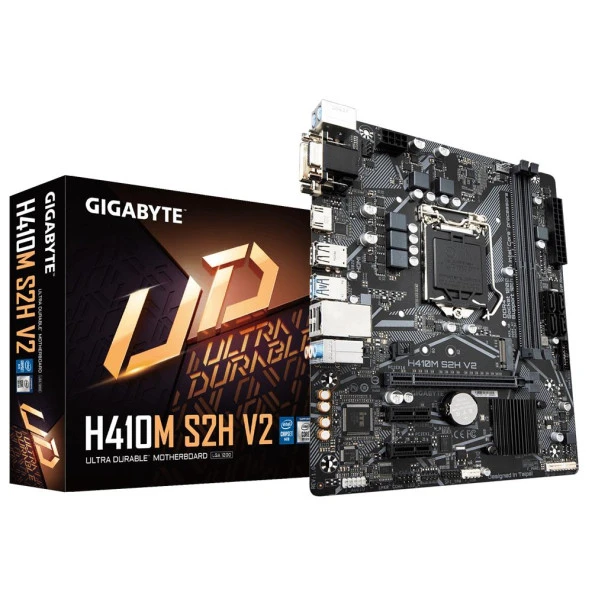 GIGABYTE H410M-S2H v2 DDR4 HDMI DVI PCIe 16X v3.0 1200p mATX