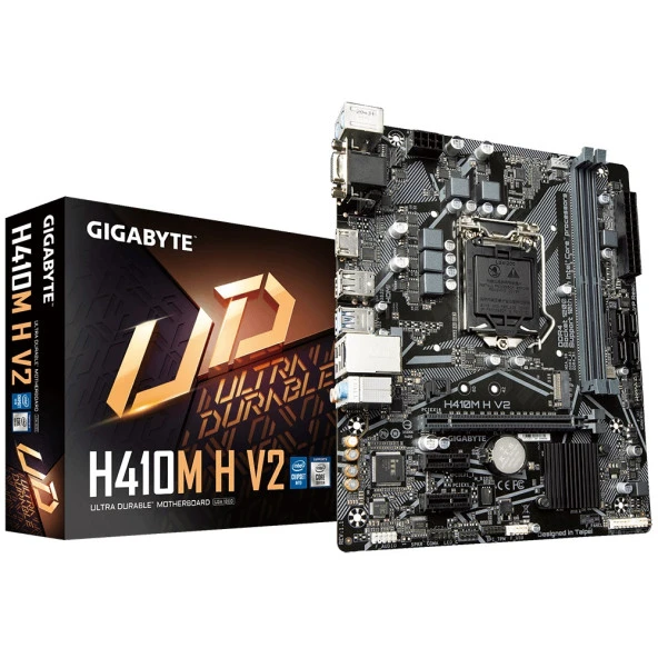 GIGABYTE H410M H v2 1.4 DDR4 HDMI PCIe 16X v4.0 1200p v2 mATX ürün görseli