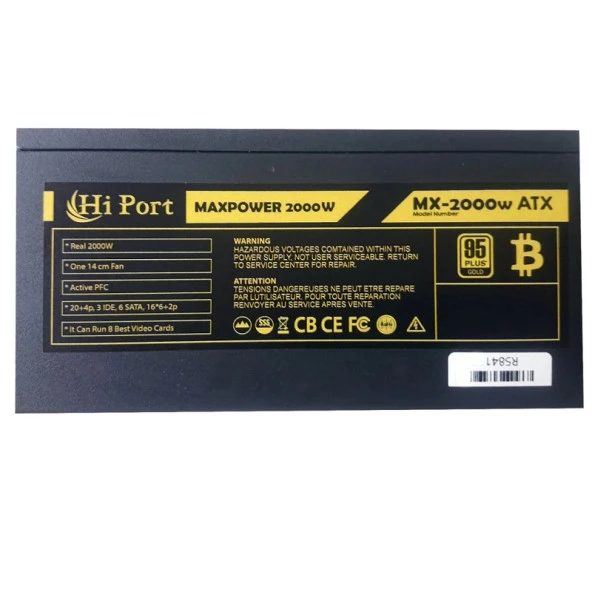 HIPORT 2000W 95+ BRONZE MX2000ATX 12cm Fanlı Power Supply Mining - Resim 3
