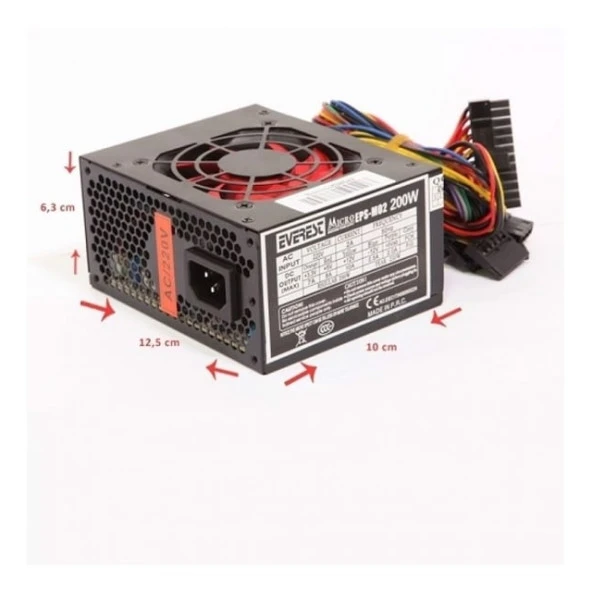 EVEREST 200W EPSM02 8cm Fanlı Micro Power Supply