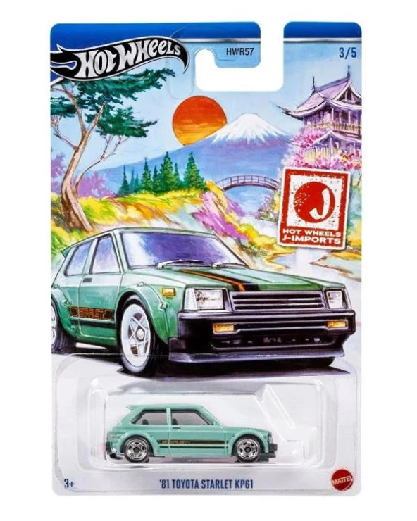 Hot Wheels Temalı J Imports 81 Toyota Starlet KP61 HRT02