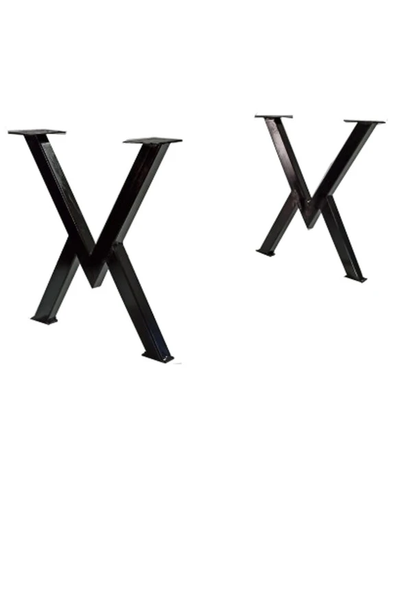 Sehpa Ayağı Masif Ahşap Kütük Orta Sehpa Ayakları Metal Ayak Masa Ayağı 2 Adet - Resim 3