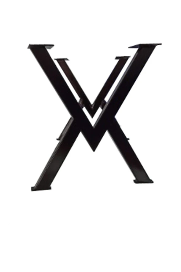 Sehpa Ayağı Masif Ahşap Kütük Orta Sehpa Ayakları Metal Ayak Masa Ayağı 2 Adet - Resim 4