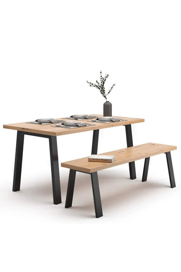 Sehpa Ayağı Masif Ahşap Kütük Orta Sehpa Ayakları Metal Ayak 2 Adet Ayak 72 Cm Mobilya Ayağı - Resim 3