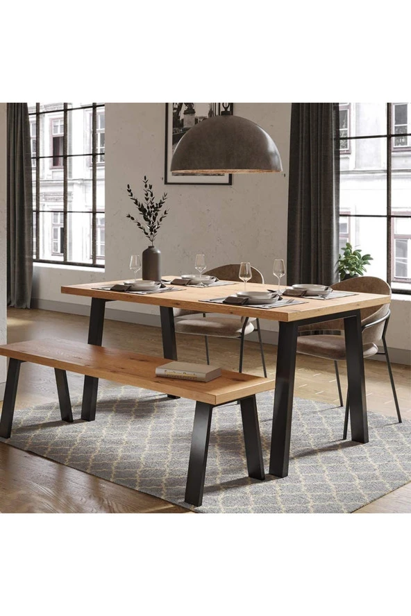 Sehpa Ayağı Masif Ahşap Kütük Orta Sehpa Ayakları Metal Ayak 2 Adet Ayak 72 Cm Mobilya Ayağı - Resim 4