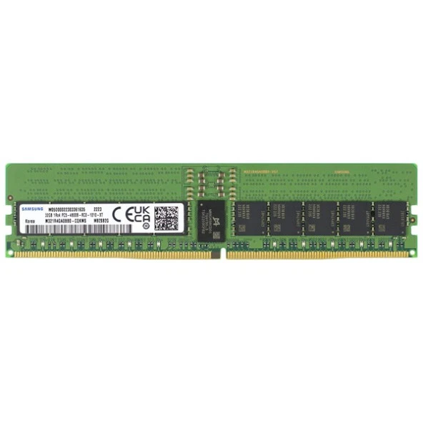 SAMSUNG DDR5 ECC RDIMM 32GB 4800MHz M321R4GA0BB0-CQK 2Rx8 Sunucu Ram ürün görseli